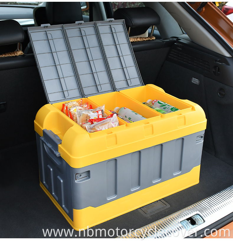 Cleaning double layers three compartment small lockable car inside storage box containers with lid